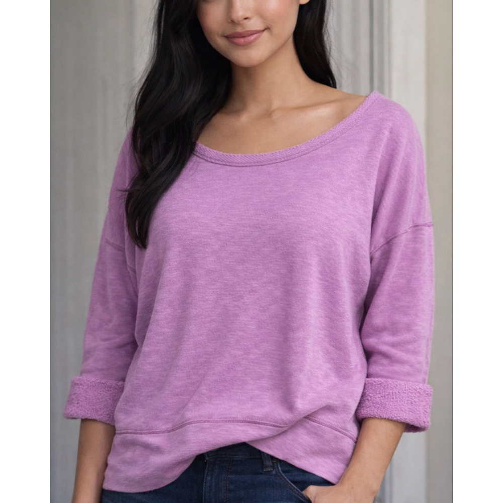 NWT Aerie Heathered Purple Crew Neck Sweatshirt SP